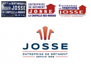 Evolution du logo de l'Entreprise de Bâtiment JOSSE